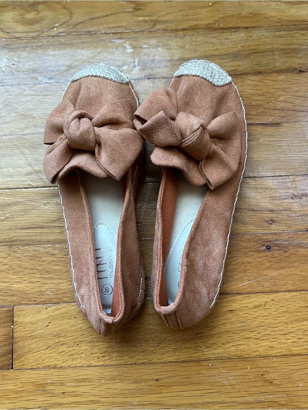 Women's Musshoe Bow Espadrille Flats in Dusty Rose size 8
